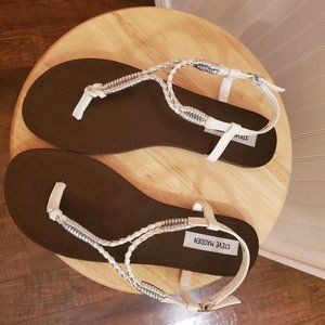 Steve Madden Seeta White Braided Sandal